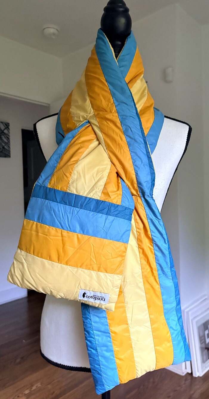 Cotopaxi Fuego Down Scarf Unisex Wheat Stripes New With Tags